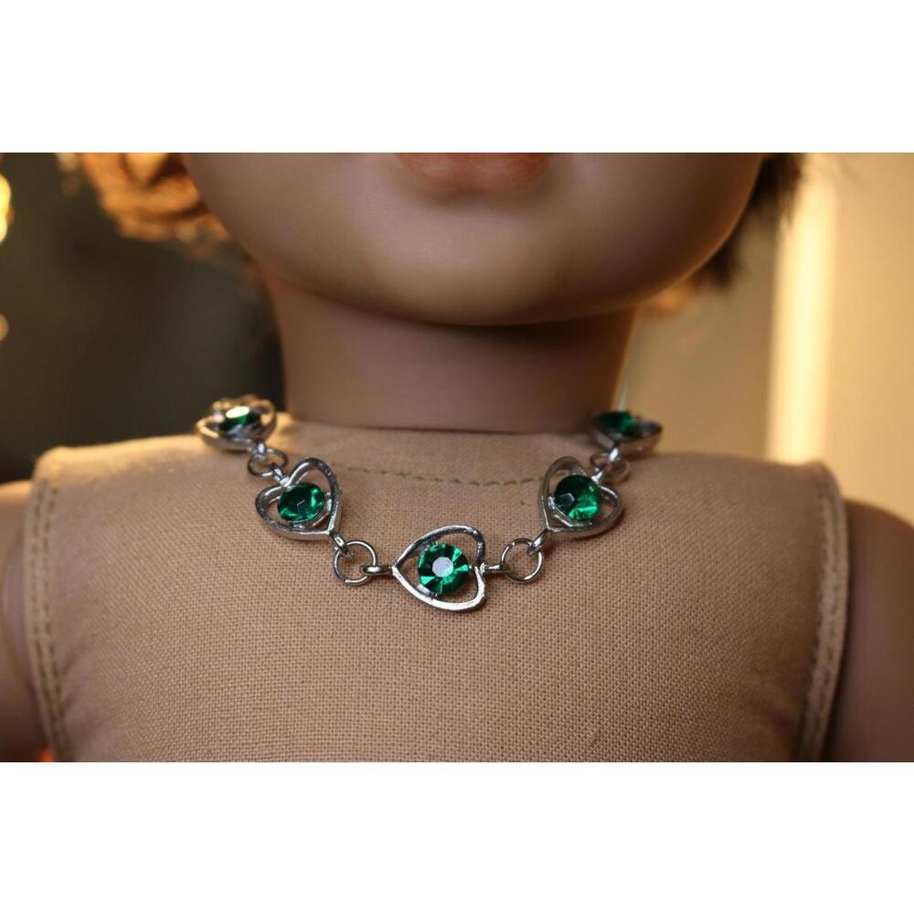 18 Inch Doll Emerald Heart Chain Necklace